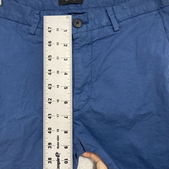 Theory Shorts Mens 28 Blue Zaine Flat Front Performance Chino Golf Casual - Picture 2 of 7